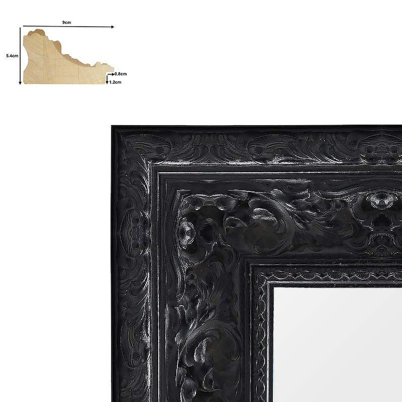 Cadre baroque Charles V noir-blanc-argent mat