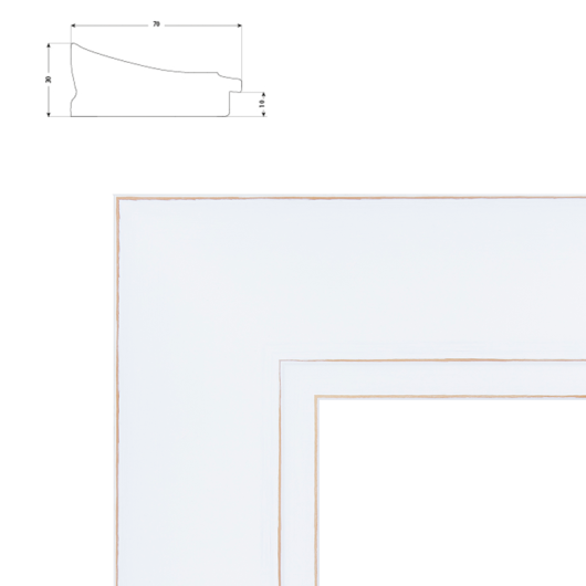 Cadre large patine essuyée pour photo-litho