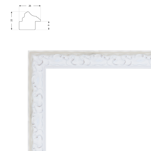 Cadre sur Mesure avec Rais de Cœur - Inspiration Shabby Chic-pour photo-litho