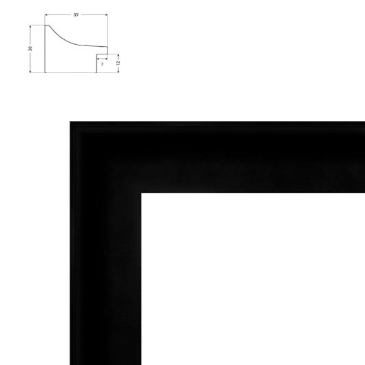 Cadre incurvé noir ou blanc pour photo-litho