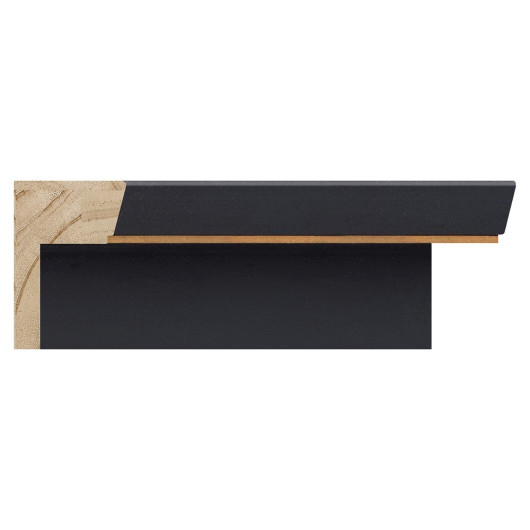 Caisse Américaine finition noir mat ligne dorée pour toiles