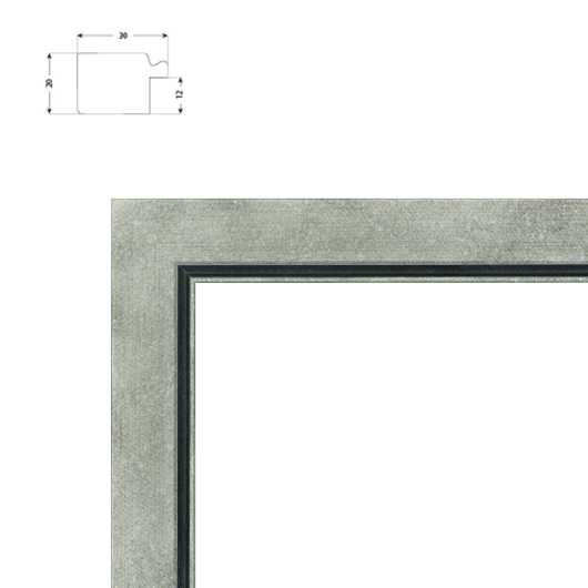 Cadre sur mesure patine oxydée sur écailles pour photos