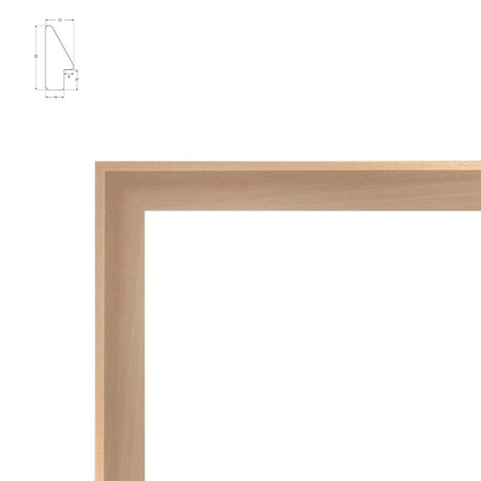 Cadre en bois naturel de Tilleul-Profil en pente pour photo-litho