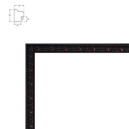 Cadre siècle noir mat avec dos de cadre