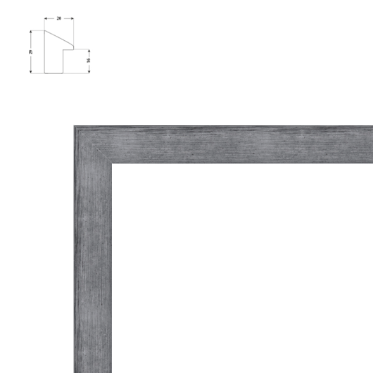 Cadre sur mesure incliné patiné pour photo-litho