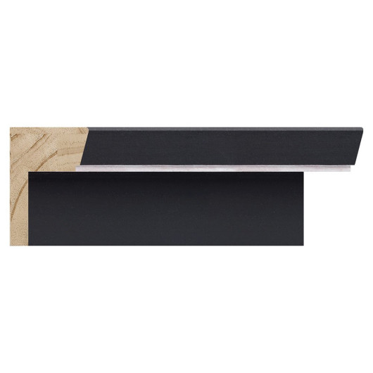 Caisse Américaine finition noir mat ligne argent pour toiles