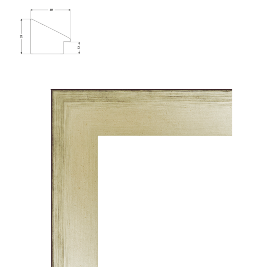 Cadre sur mesure incliné effet métal pour photo-litho