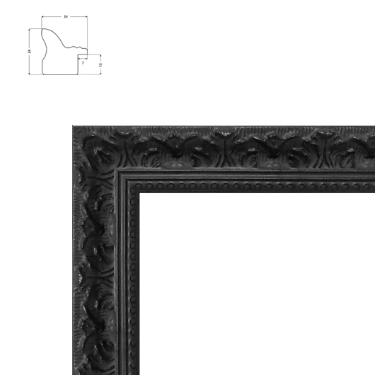 Cadre Sur Mesure Baroque avec Rais de Cœur et Feuilles d'Acanthes