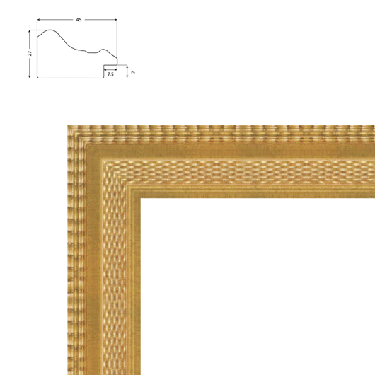 Cadre Sur Mesure avec Motifs Osier-Or pour photo-litho